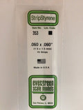 Evergreen Plastic 353 .060  x .060  (15)