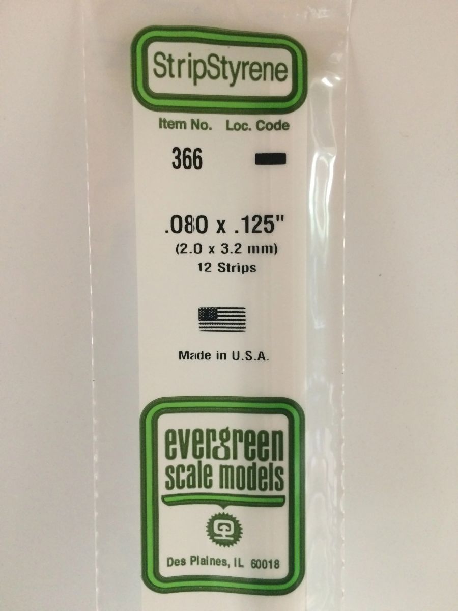 Evergreen Plastic 366 .080  x .125  (12)