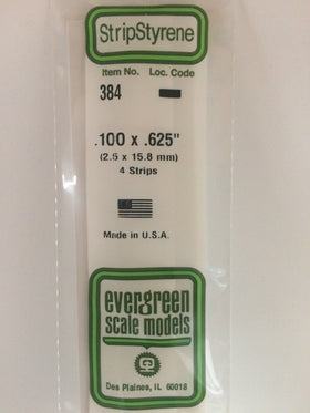 Evergreen Plastic 384 .100  x .625  (4)