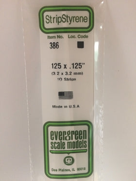 Evergreen Plastic 386 .125  x .125  (10)