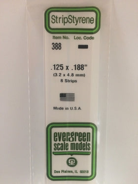 Evergreen Plastic 388 .125  x .188  (8)