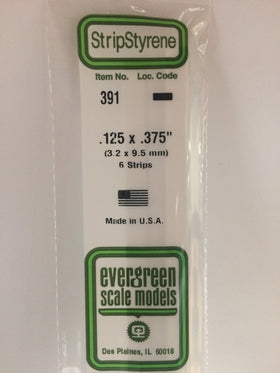 Evergreen Plastic 391 .125  x .375  (6)