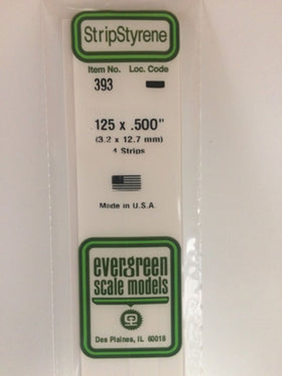 Evergreen Plastic 393 .125  x .500  (4)