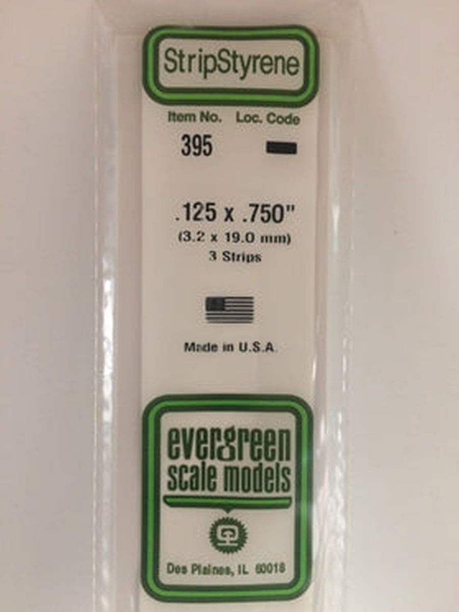 Evergreen Plastic 395 .125  x .750  (3)