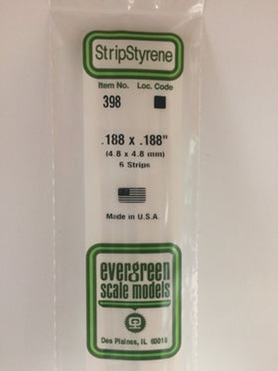 Evergreen Plastic 398 .188  x .188  (6)