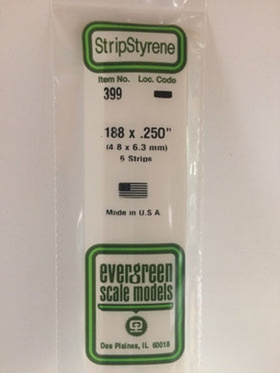 Evergreen Plastic 399 .188 x .250  (6)