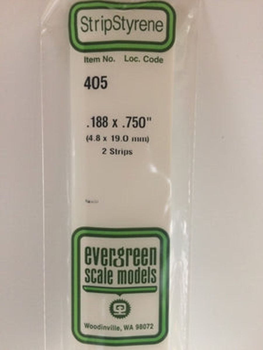 Evergreen Plastic 405 .188  x .750  (2)