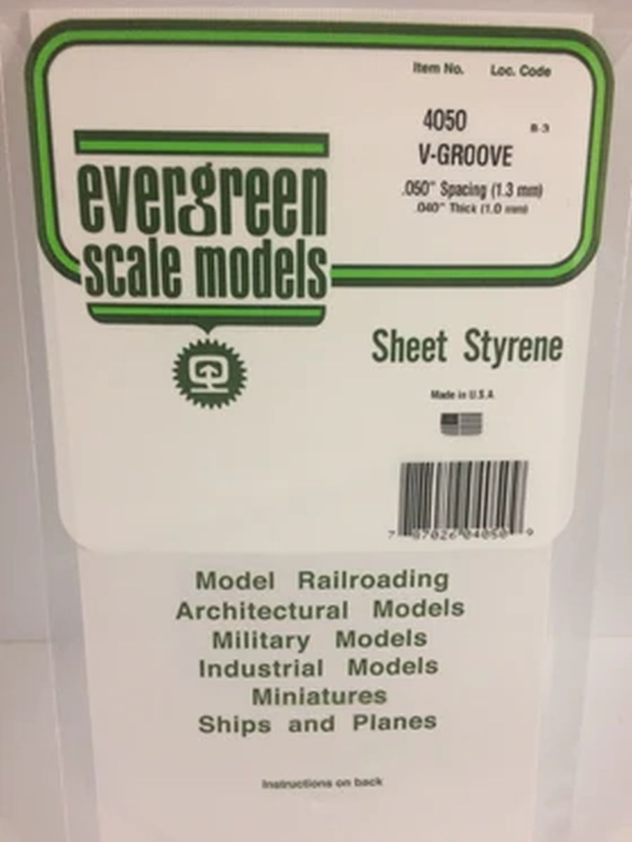 Evergreen Plastic 4050 V-Groove .050  sp