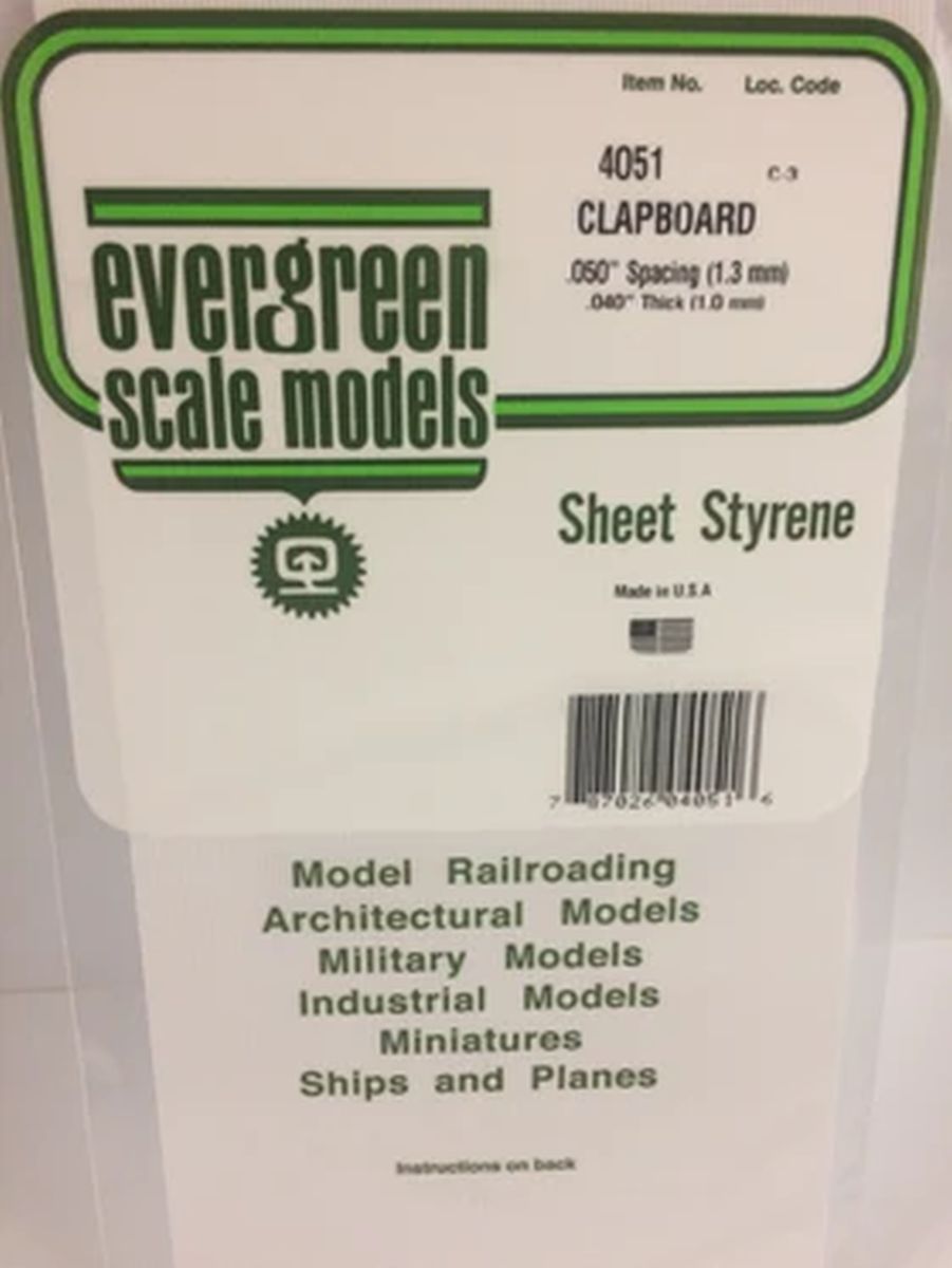Evergreen Plastic 4051 Clapboard .050  sp