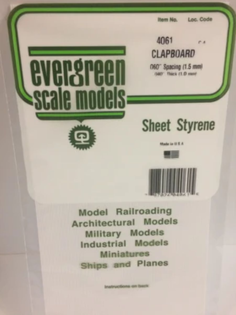 Evergreen Plastic 4061 Clapboard .060  sp