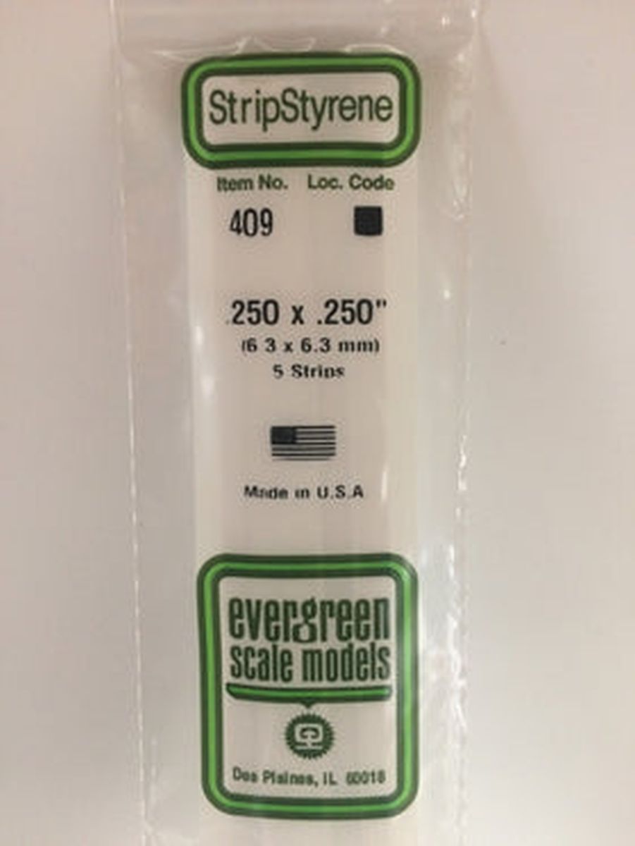 Evergreen Plastic 409 .250  x .250  (5)