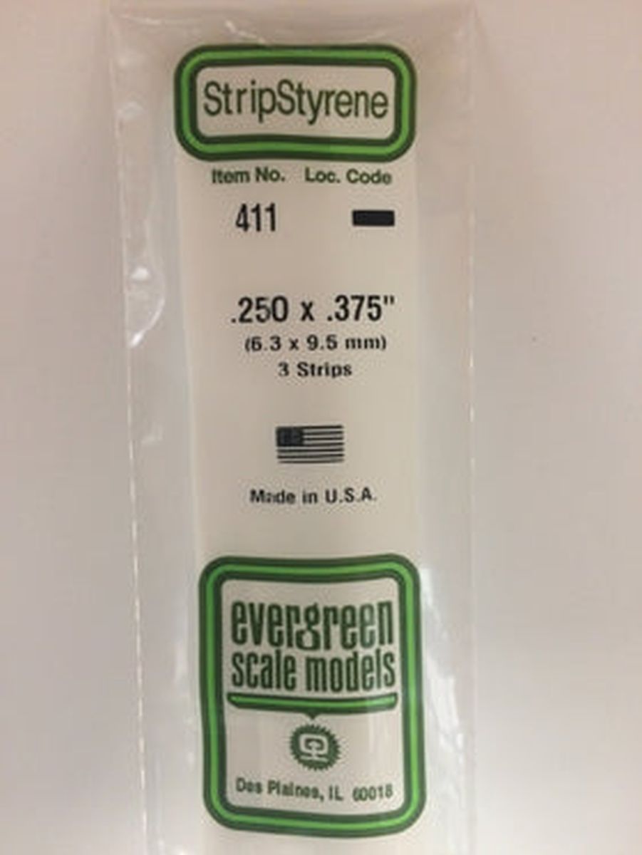 Evergreen Plastic 411 .250  x .375  (3)
