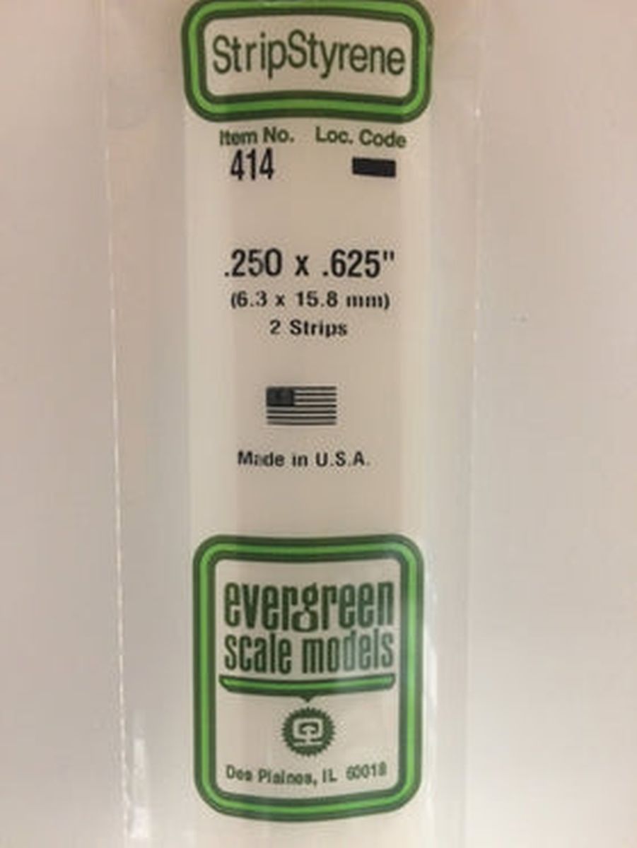 Evergreen Plastic 414 .250  x .625  (2)