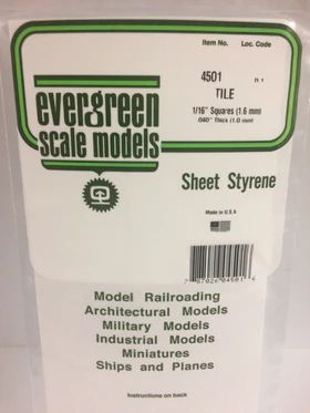 Evergreen Plastic 4501 Square Tile 1/16 x 1/17