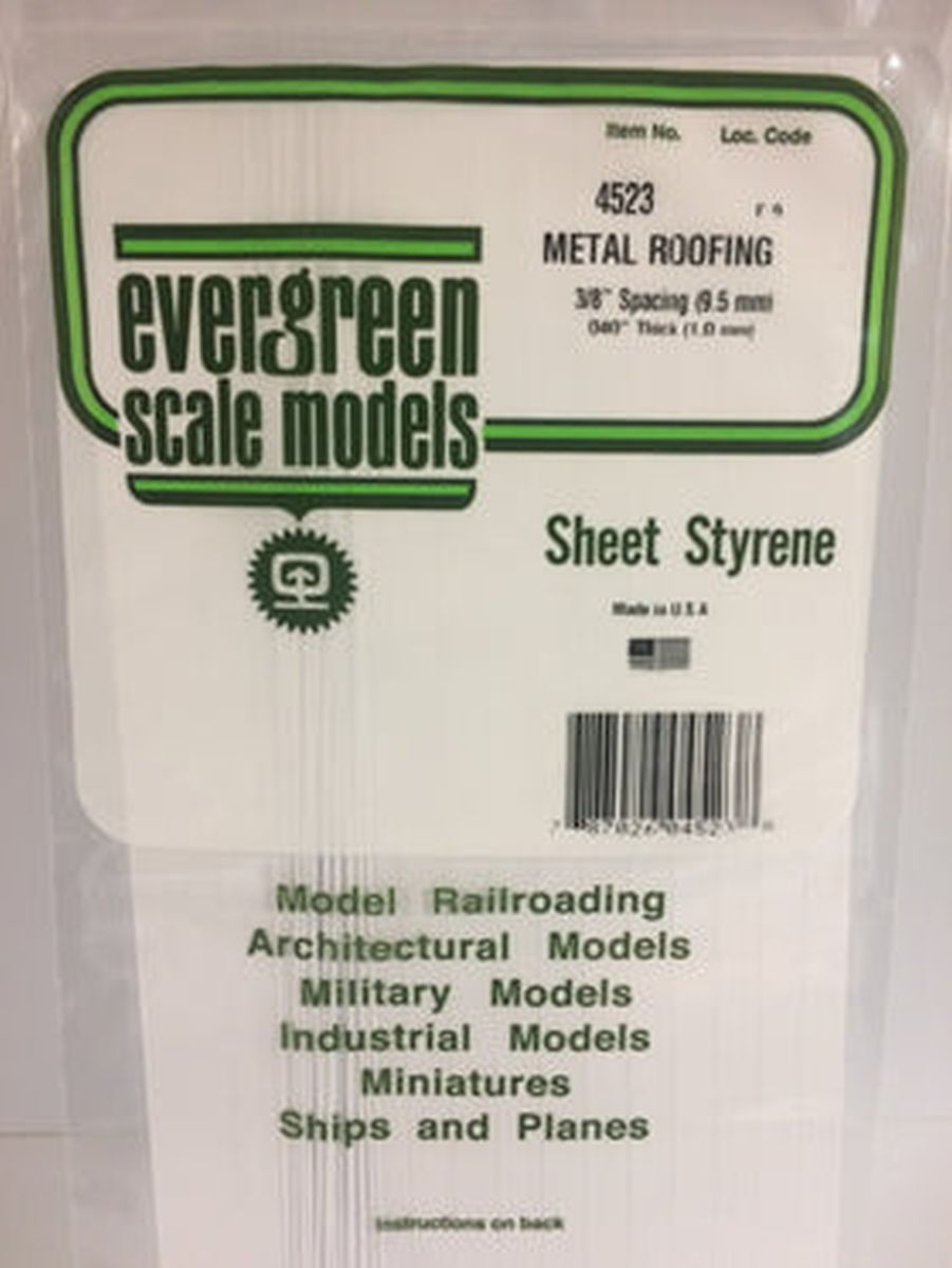 Evergreen Plastic 4523 Seam Roof 3/8