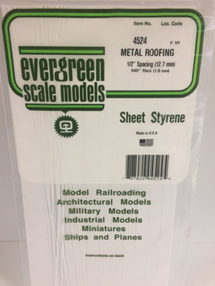 Evergreen Plastic 4524 Seam Roof 1/2