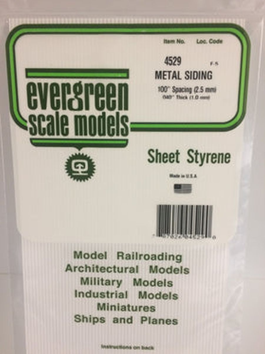 Evergreen Plastic 4529 Metal Siding .100
