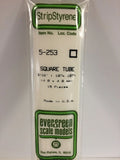 Evergreen Plastic 5253 Economy Pack .188 (3/16 ) Sq. Tube 15pcs