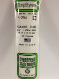 Evergreen Plastic 5254 Economy Pack .250 (1/4 ) Sq. Tube 10pcs