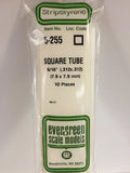 Evergreen Plastic 5255 Economy Pack .312 (5/16 ) Sq. Tube 10pcs
