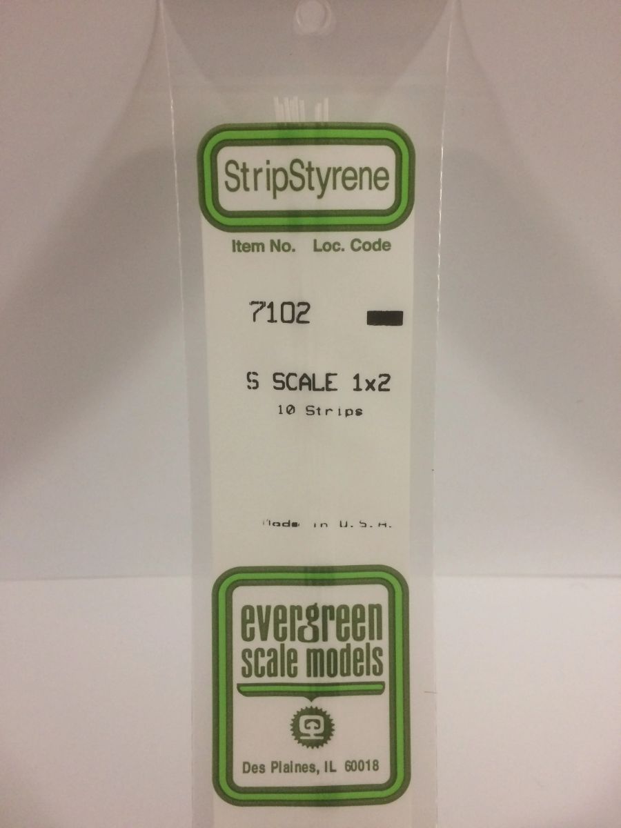 Evergreen Plastic 7102 S-Strips 1 x 2 (10)