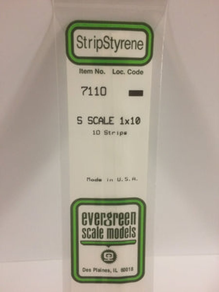 Evergreen Plastic 7110 S-Strip 1 x 10 (10)
