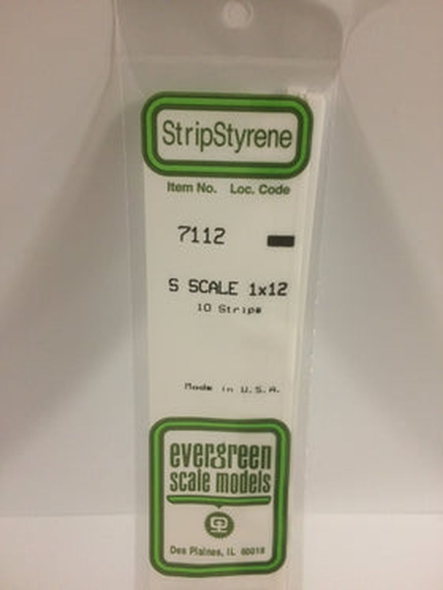 Evergreen Plastic 7112 S-Strip 1 x 12 (10)
