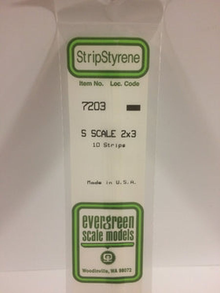 Evergreen Plastic 7203 S-Strips 2 x 3 (10)