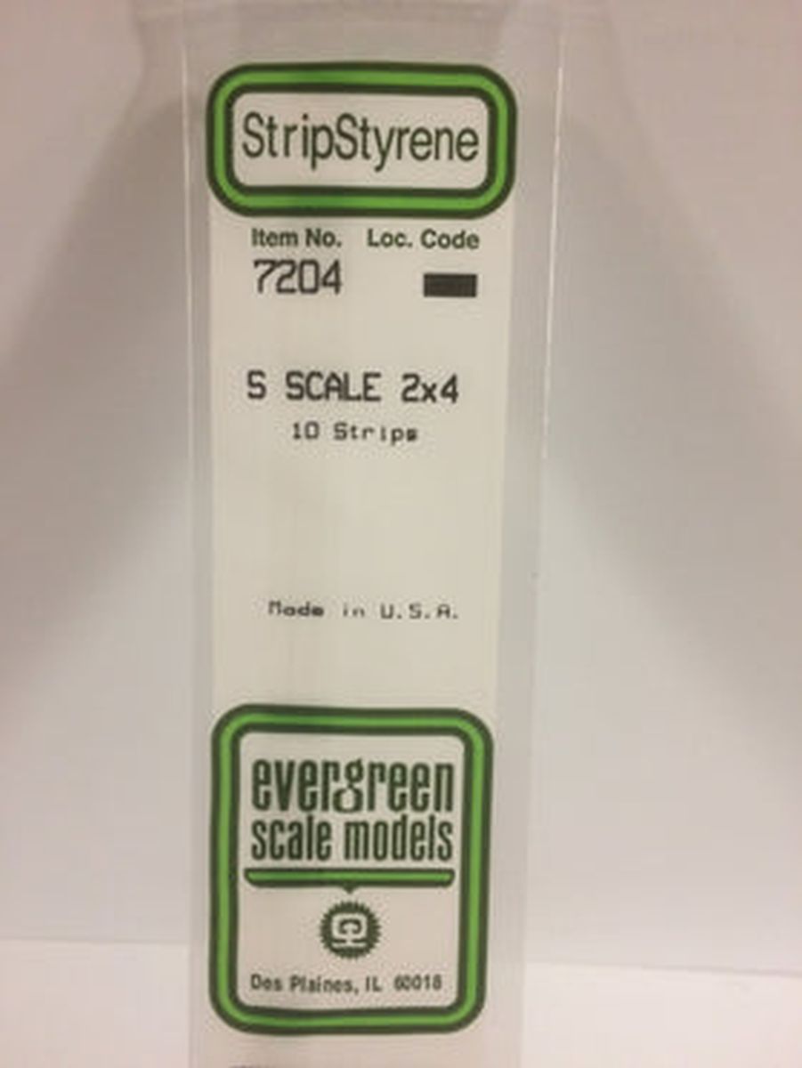 Evergreen Plastic 7204 S-Strips 2 x 4 (10)