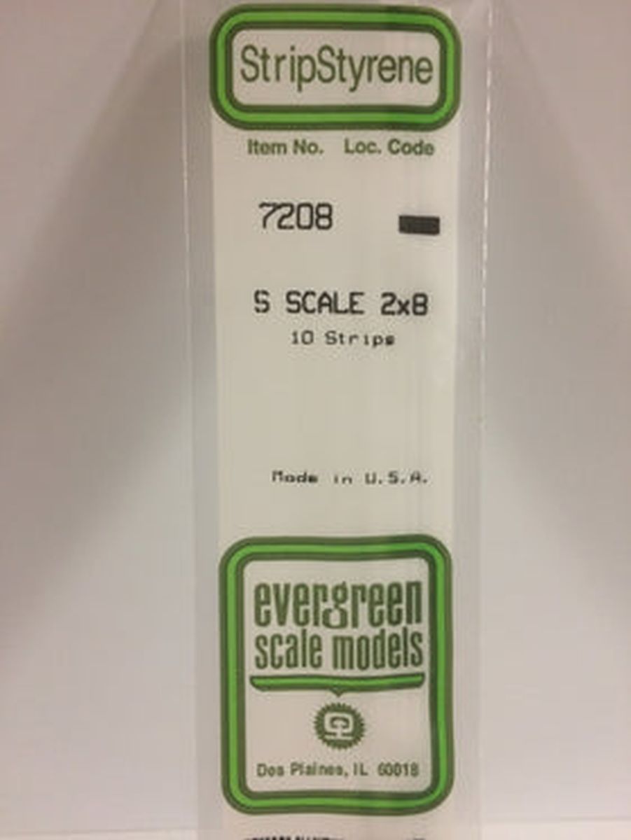 Evergreen Plastic 7208 S-Strips 2 x 8 (10)