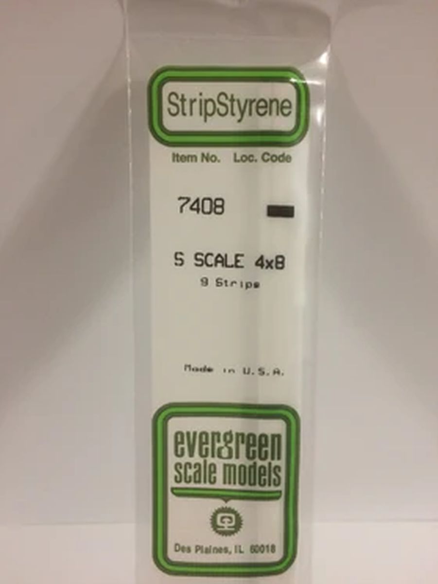 Evergreen Plastic 7408 S-Strips 4 x 8 (9)