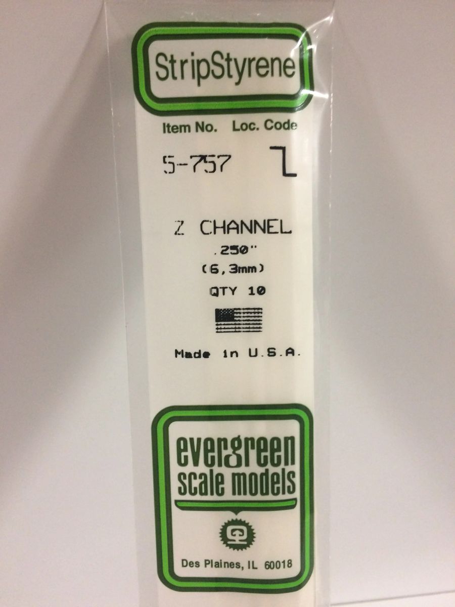 Evergreen Plastic 757 .250  Z CHANNEL (2)