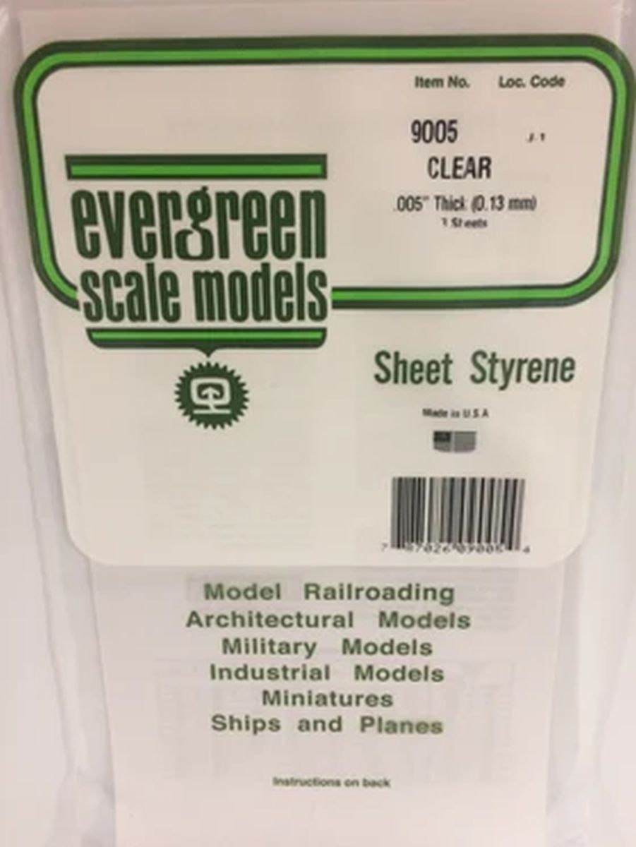 Evergreen Plastic 9005 .005  thick Clear Sheet (3)