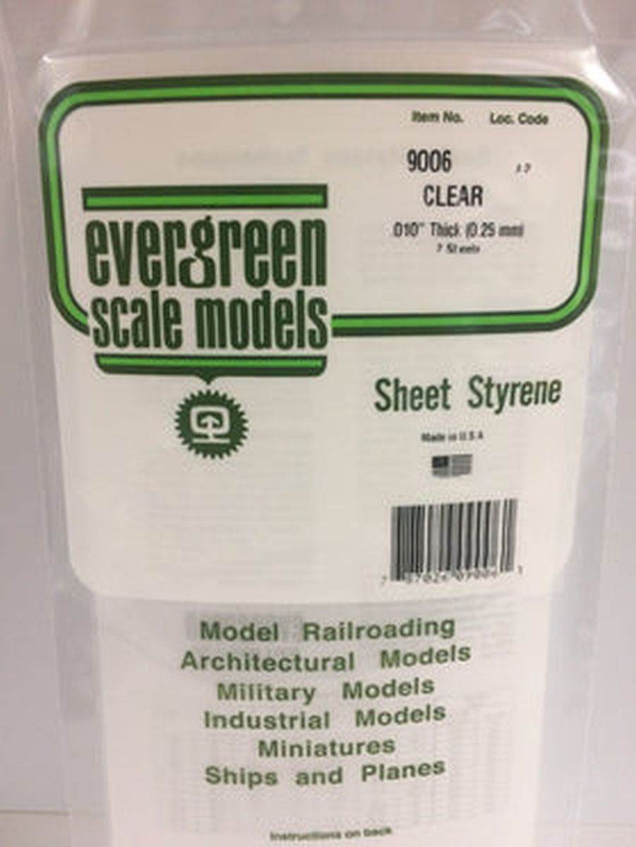 Evergreen Plastic 9006 .010  thick Clear Sheet (2)