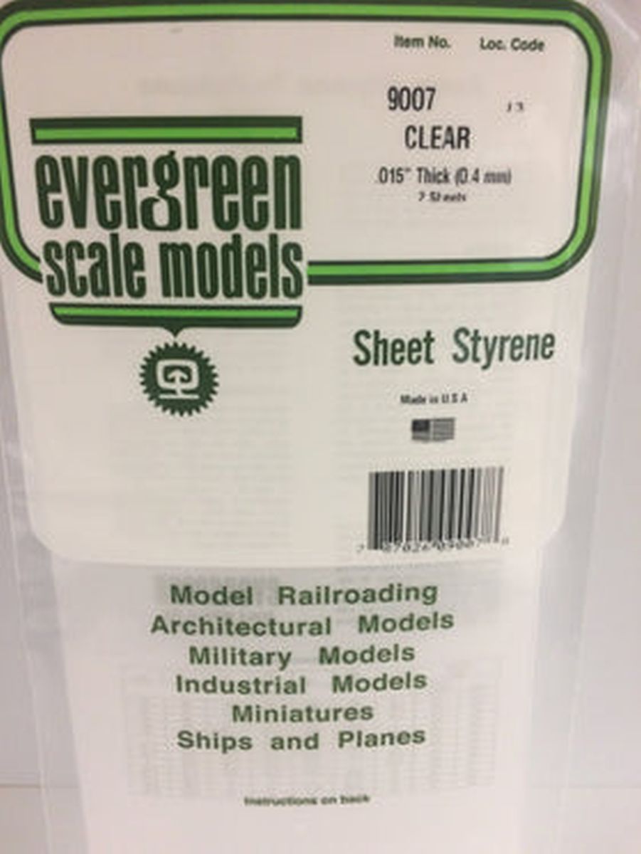 Evergreen Plastic 9007 .015  thick Clear sheet (2)