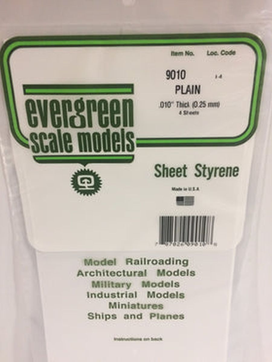 Evergreen Plastic 9010 .010  thick White Sheet (4)