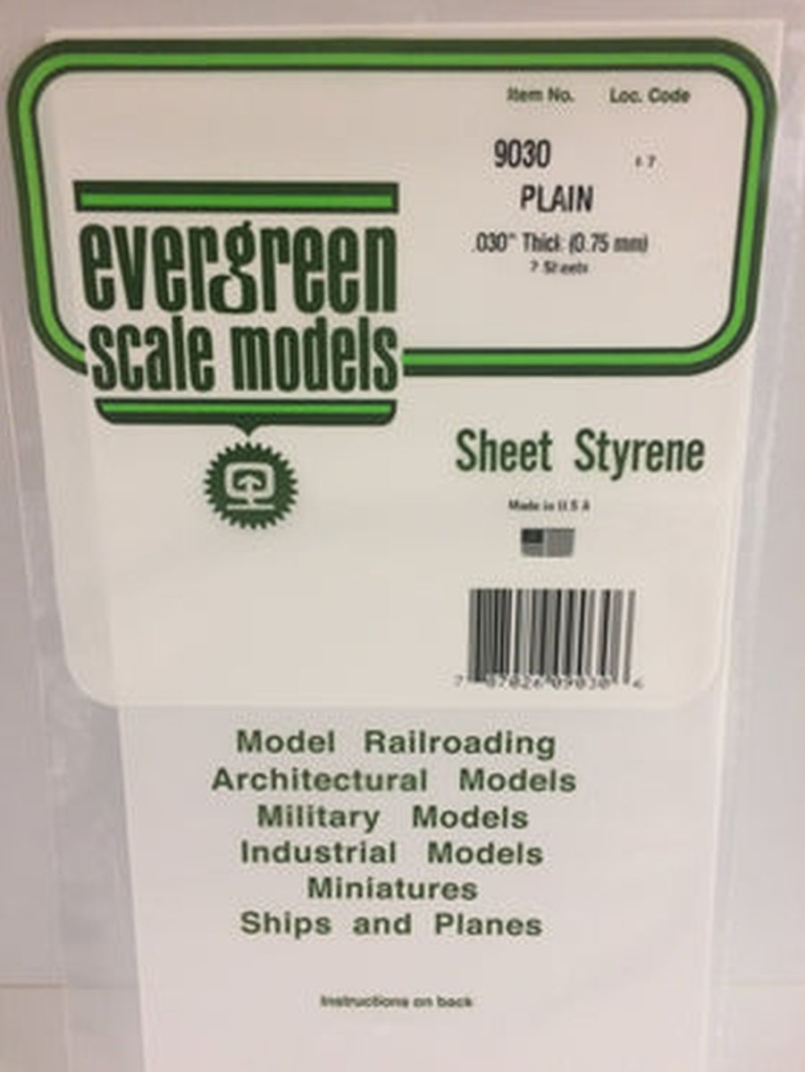 Evergreen Plastic 9030 .030  thick White Sheet