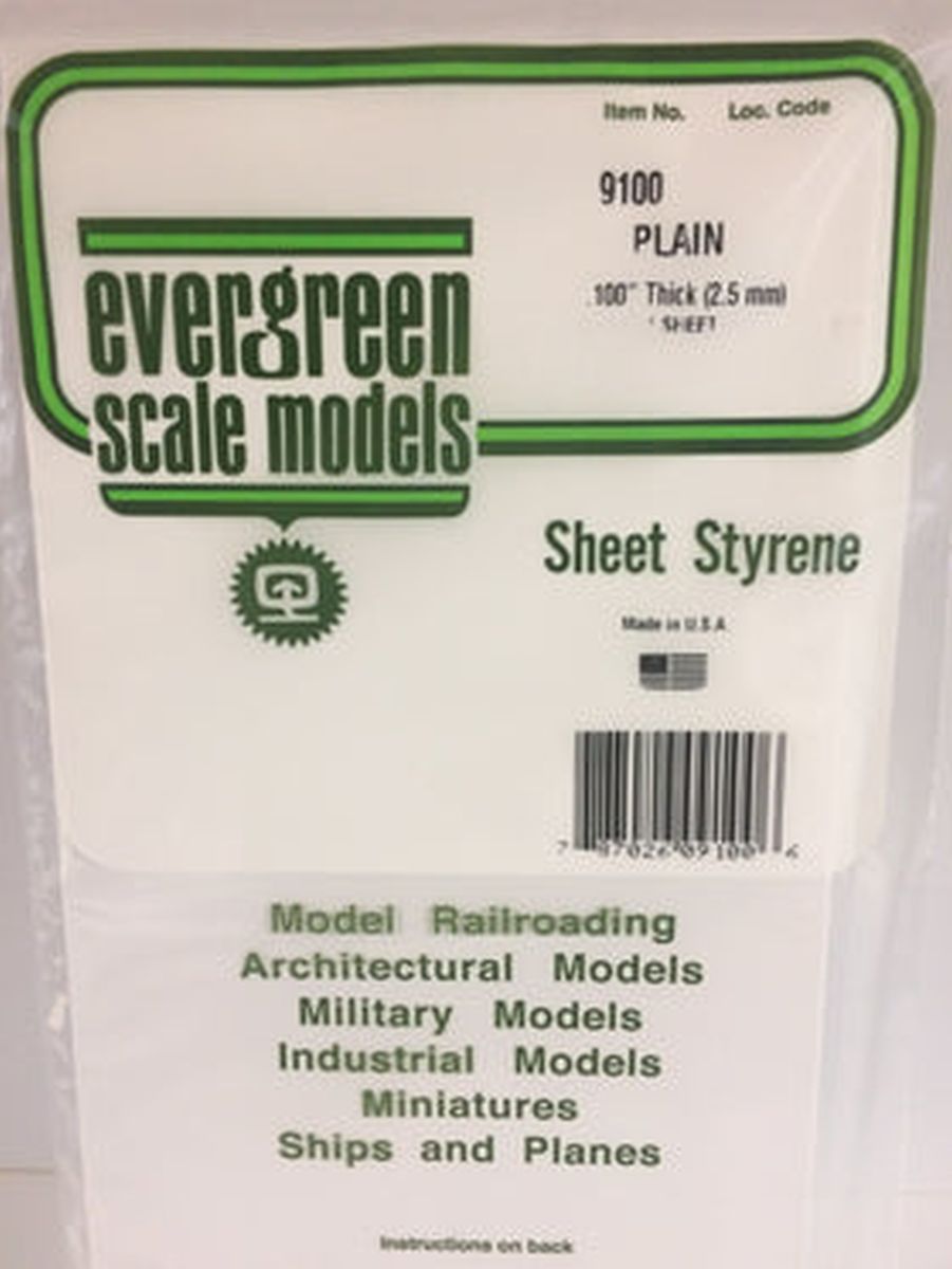 Evergreen Plastic 9100 .100  thick White Sheet