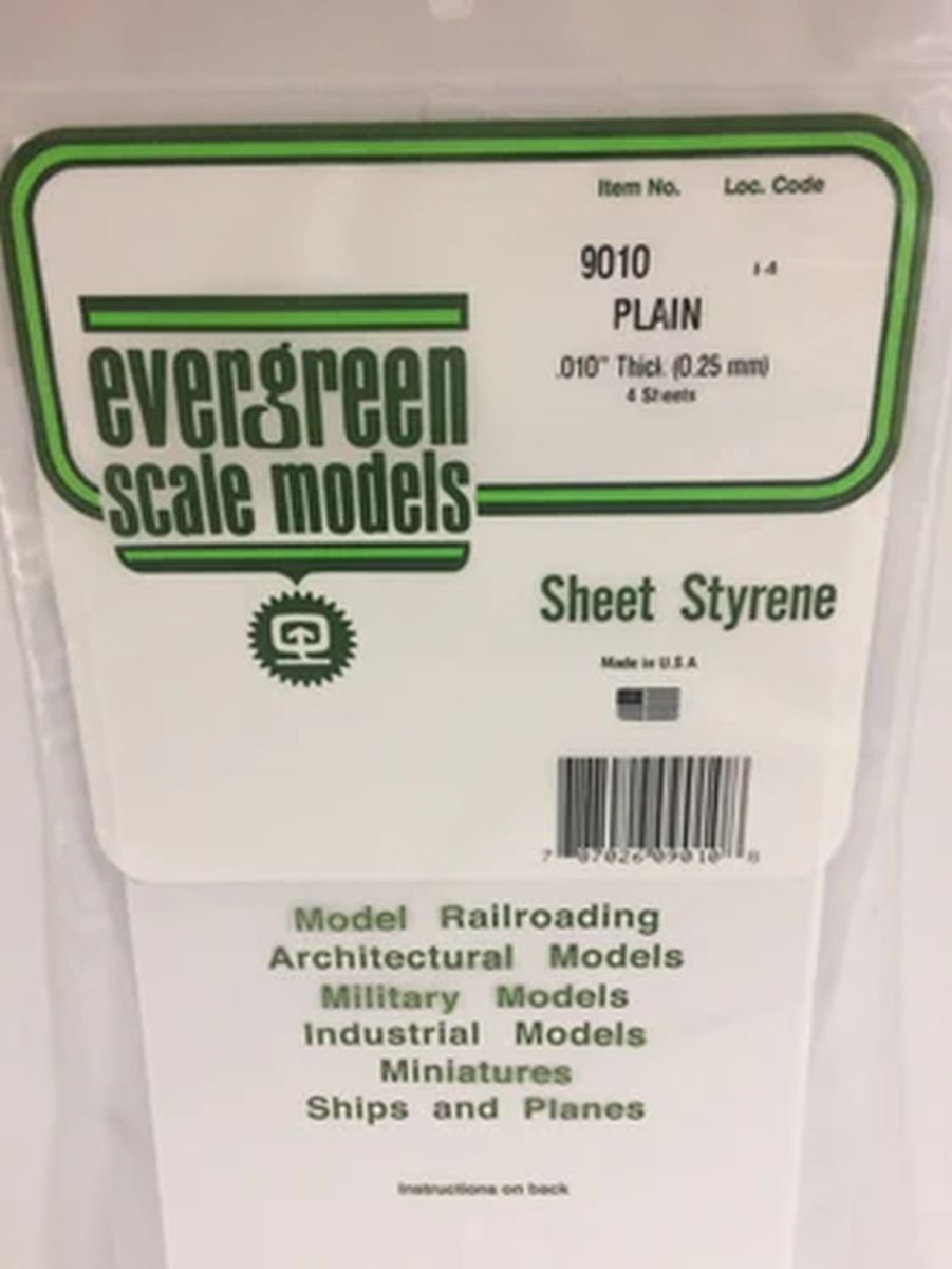 Evergreen Plastic 9101 .010  Thick (8)