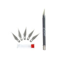 Excel Tool Company 19023 K18 Grip-On Knife with5 #20011Blades and Safety Cap Gray