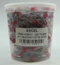 Excel Tool Company 25011 Bucket of Blades 200 tubed 5 packs 1000 blades