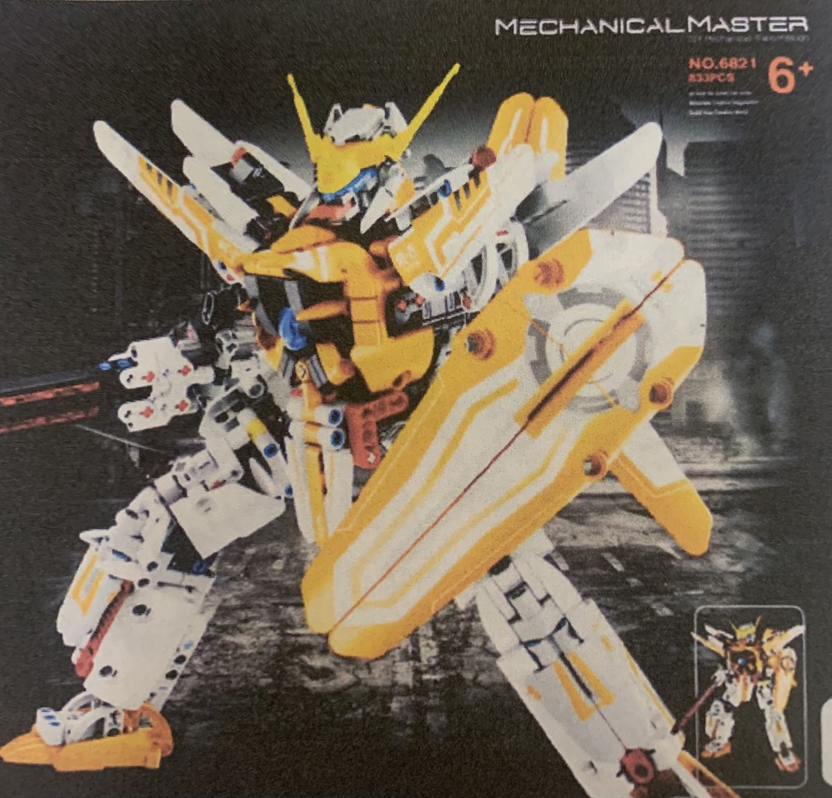 Imex 6821 Mecha Building Block Set Orange 833Pcs