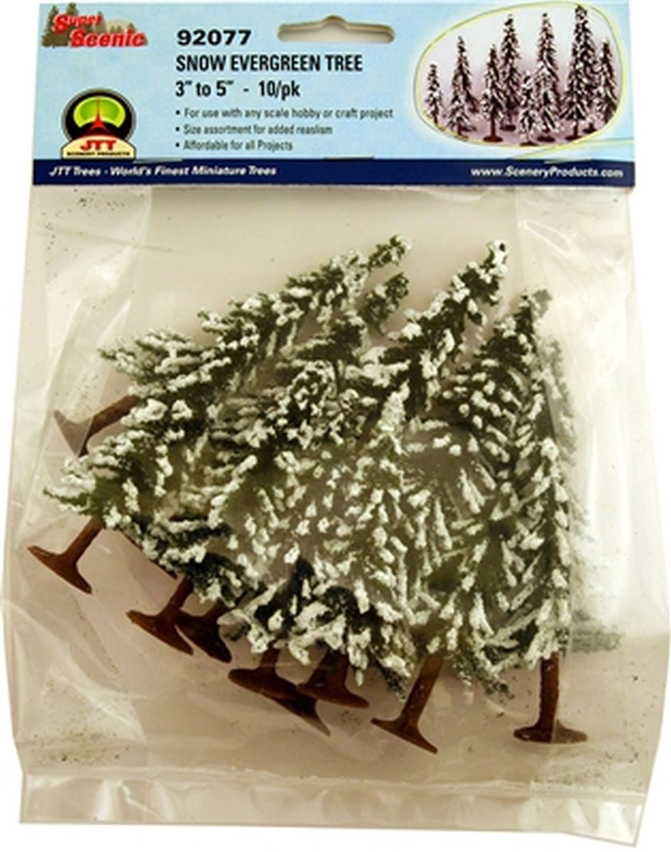 JTT Scenery Products 92077  Snow Evergreen 3 -5  10/pk