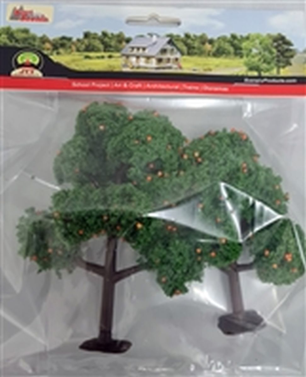 JTT Scenery Products 92142 ORANGE TREES 4-5in 4PK O-scale