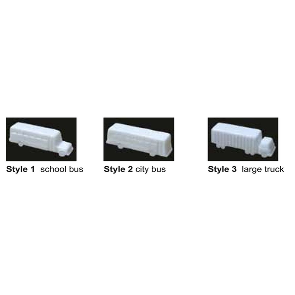 JTT Scenery Products 97007 Autos 1/8=10 1:100 Bus&trckwh 3/pk