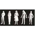 JTT Scenery Products 97125 1/24 Figures/Female 1/2 =1-0 -White/3pk