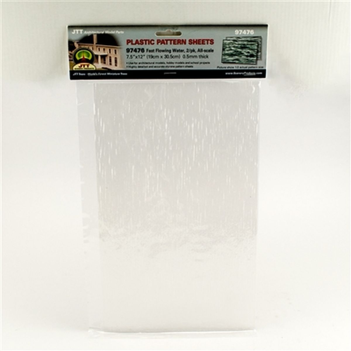JTT Scenery Products 97476 Pattern Sheets/Fast Flowing Water 30mm wave size/2pk