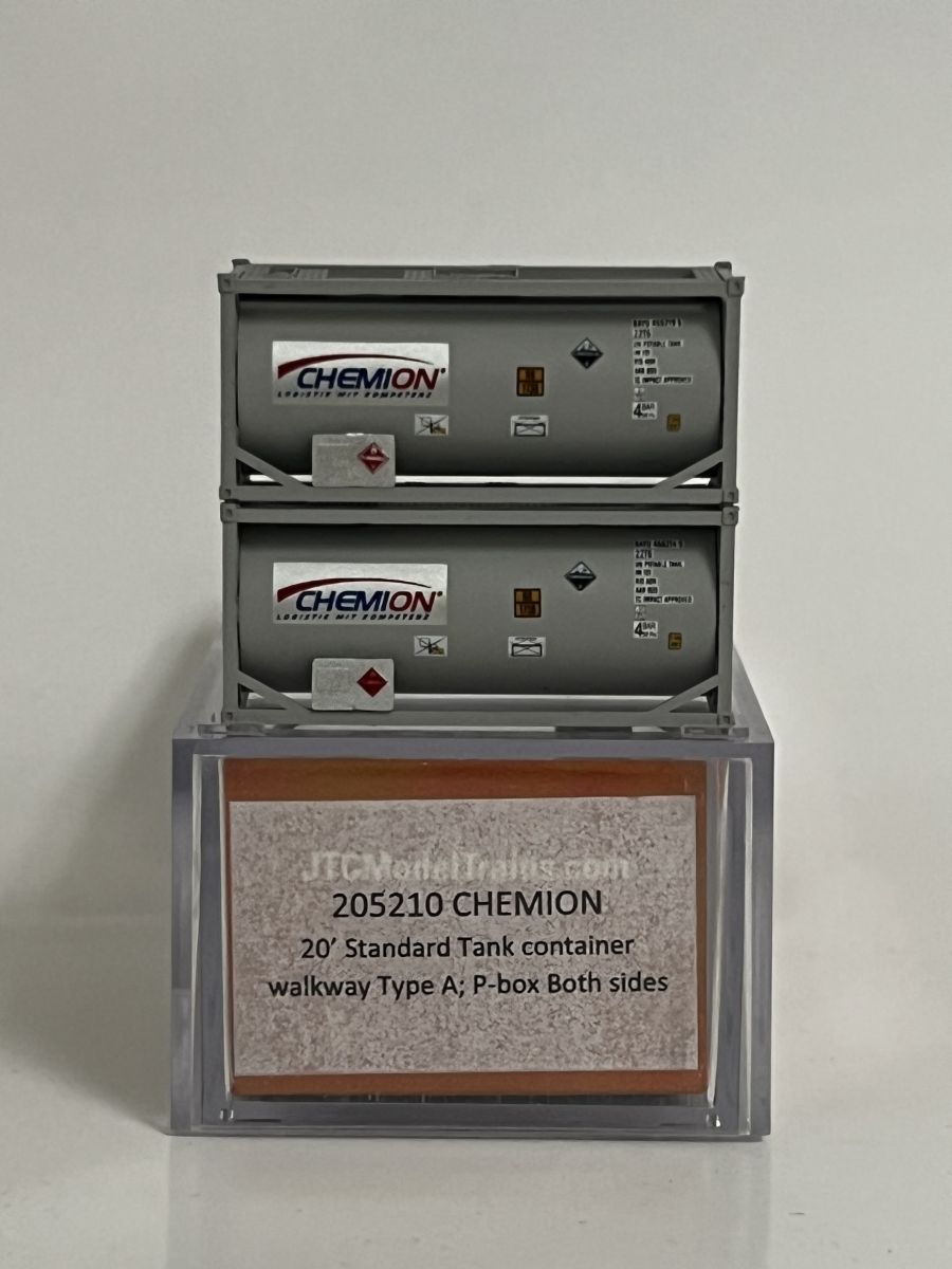 JTC Model Trains 205210 N CHEMION 20 Standard Tank Container (full length 3/4 aroun