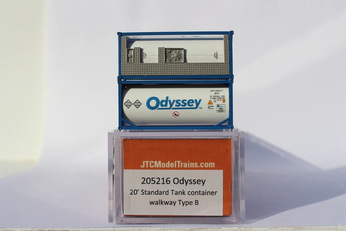 JTC Model Trains 205216 N Odyssey 20 Standard Tank Container (full length 3/4 aroun