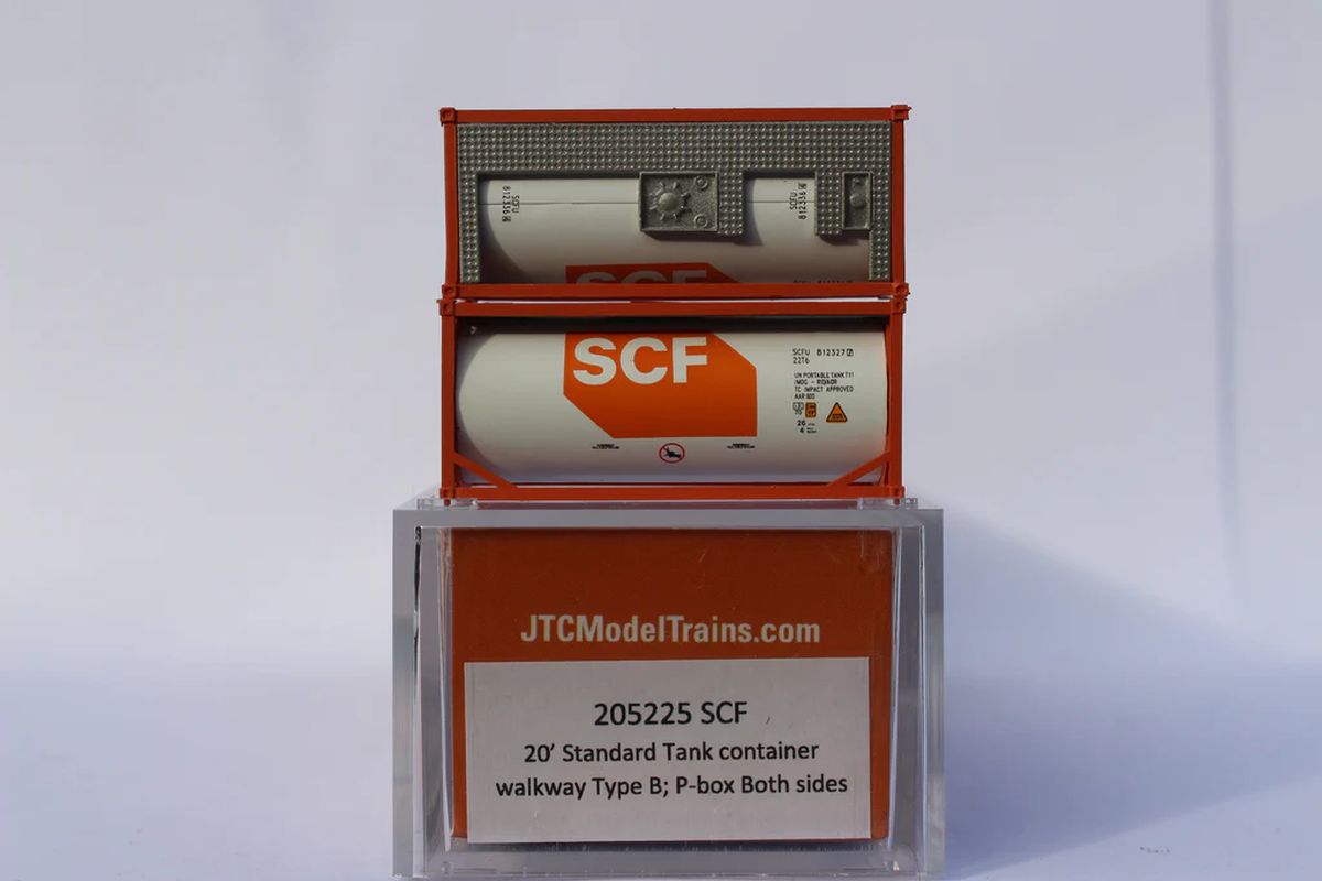 JTC Model Trains 205225 N SCF 20 Standard Tank Container ( Full length 3/4 around w